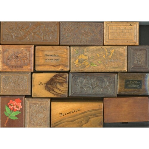 WOODEN STAMP BOXES COLLECTION INC. "AULD BRIG OF AYR" BOX, "...