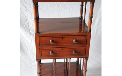 William IV three tier mahogany whatnot with reeded borders, ...