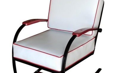 Wolfgang Hoffmann Custom Red and Black Springer Recliner Chair for Howell