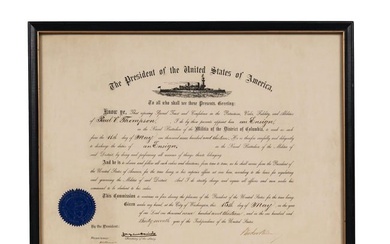 Woodrow Wilson Signed Naval Appointment