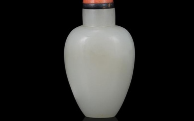Y A Chinese pale celadon jade snuff bottle