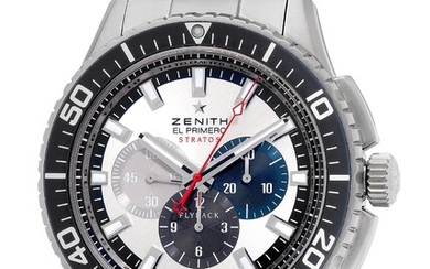 Zenith, Ref. 03.2066.405/69.M2060 An attractive stainless steel flyback chronograph wristwatch with date, warranty and presentation box