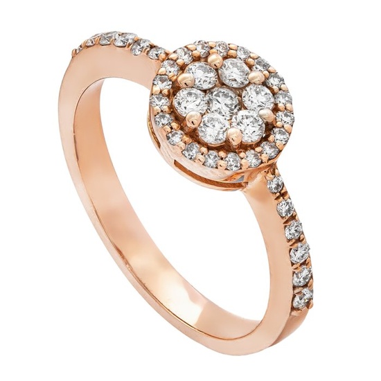 0.46 tcw Diamond Ring - 14 kt. Pink gold - Ring - 0.46 ct Diamond - No Reserve Price