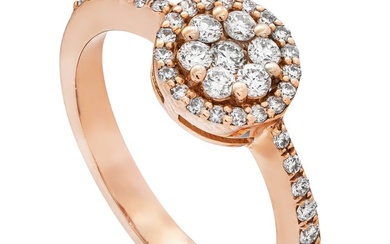 0.46 tcw Diamond Ring - 14 kt. Pink gold - Ring - 0.46 ct Diamond - No Reserve Price