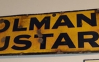 ^ A Colmans mustard single sided enamel advertising sign, 40.5cm...