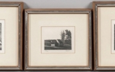 Robert Kipniss (American, b. 1931) Three Framed Landscape Lithographs