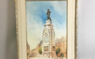 Two Framed Architectural Watercolor Renderings