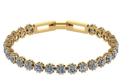 12.50 Ctw SI2/I1 Diamond Ladies Fashion 18K Yellow Gold Tennis Bracelet