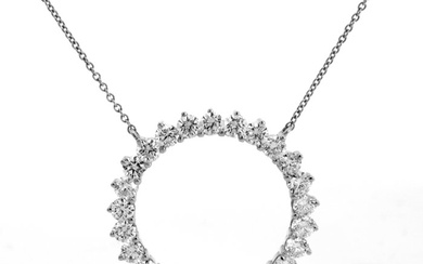 14 kt. White gold - Necklace - 1.25 ct Diamond