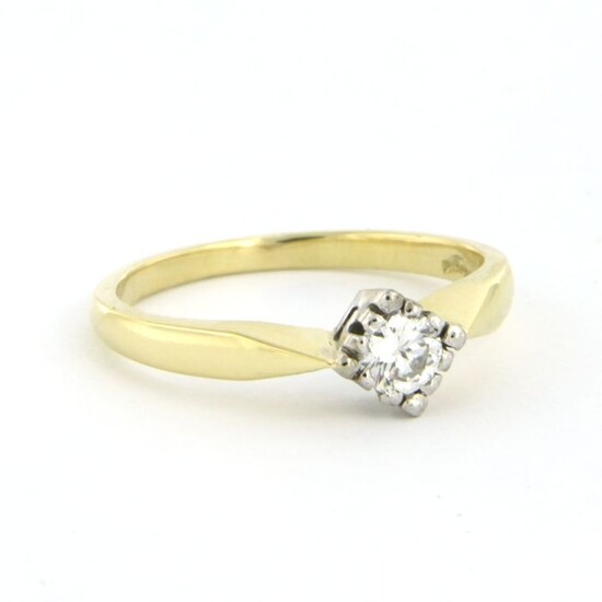 14 kt. White gold, Yellow gold - Ring - 0.20 ct Diamond