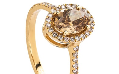 1.41 tcw SI1 Diamond Ring Yellow Gold - Ring - 1.15 ct Diamond - 0.26 ct Diamonds - No Reserve Price