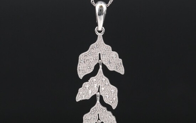 14K Articulated Leaf Pendant Necklace