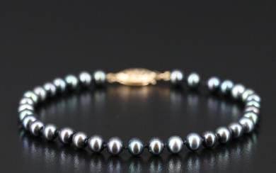 14K Dark Grey Pearl Bracelet