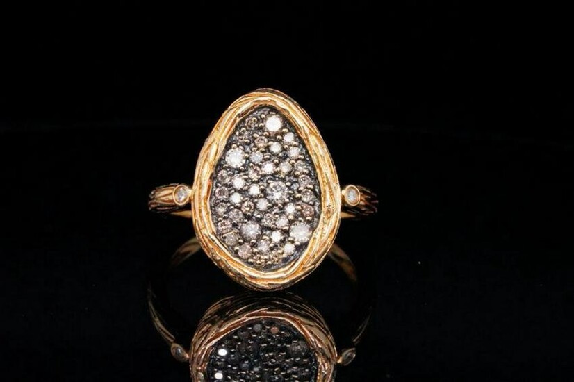 14K Yellow Gold and 0.50ctw Champagne Diamond Ring