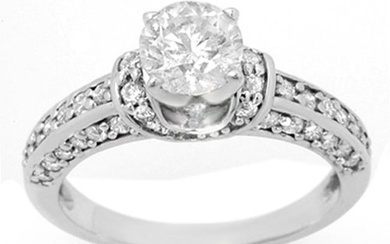 1.60 ctw Certified VS/SI Diamond Ring 18k White Gold
