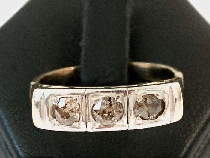 18 kt. Silver, Yellow gold - Ring - 0.75 ct Diamond