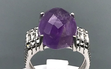 18 kt. White gold - Ring - 11.40 ct Amethyst
