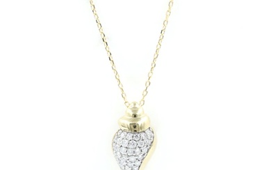 18 kt. Yellow gold - Necklace with pendant - 0.32 ct Diamond