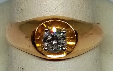 18 kt. Yellow gold, solitaire diamond vvs1 / e - Ring, 8.25 grams diamond 0.60 ct - 0.60 ct Diamond