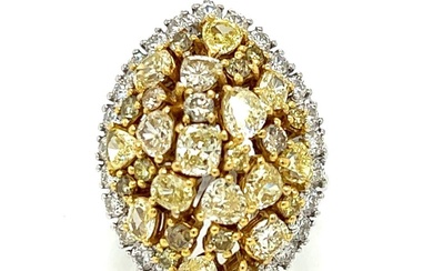 18K White Gold 3.40 Ct. Fancy Yellow Diamond Ring