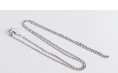 18ct white gold hallmarked flat link neck chain, length 46cm...