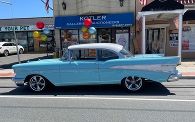 1957 CHEVROLET BEL AIR TWO DOOR COUPE, TIFFANY BLUE, 57 CHEVY