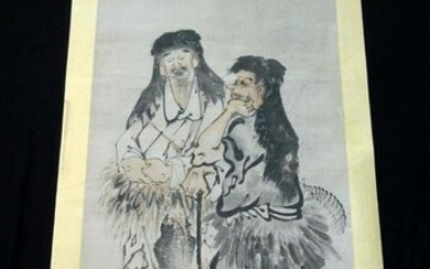 19C Chinese Ink Painting Daoist Immortals Cengan (StP)