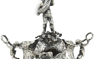 19th C. German Sterling Silver Figural Salt Cellar