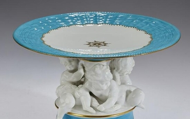 19th c. English hand painted porcelain centerpiece
