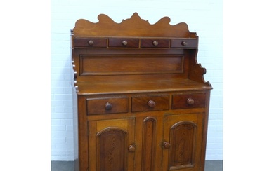 19th century Scottish pine and mahogany dresser, with four...