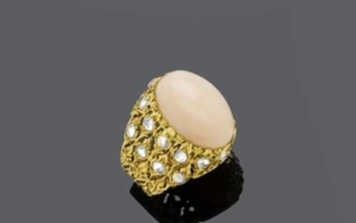 DIAMOND AND CORAL RING, BY MARIO BUCCELLATI.