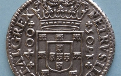 Portugal - Monarquia - D. Pedro II (1693-1706) - Cruzado Novo (480 Reis)1705 - Silver