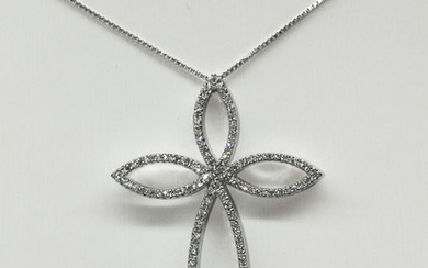 18 kt. White gold - Necklace with pendant - 0.60 ct Diamond