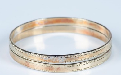 2pc Beautiful Gold Washed Silver Bangle Bracelets