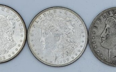(3) 1888 S, O, & P Morgan Silver Dollar