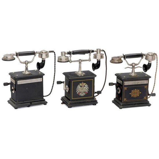 3 German Table Telephones, c. 1900-10