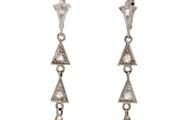 Gold, Platinum - Earrings Pearl - Diamonds