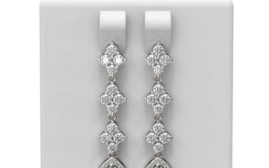 3.89 ctw Marquise Diamond Earrings 18K White Gold