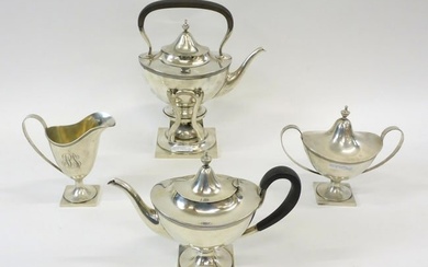 (4) piece sterling tea set. Marked Hodgson &