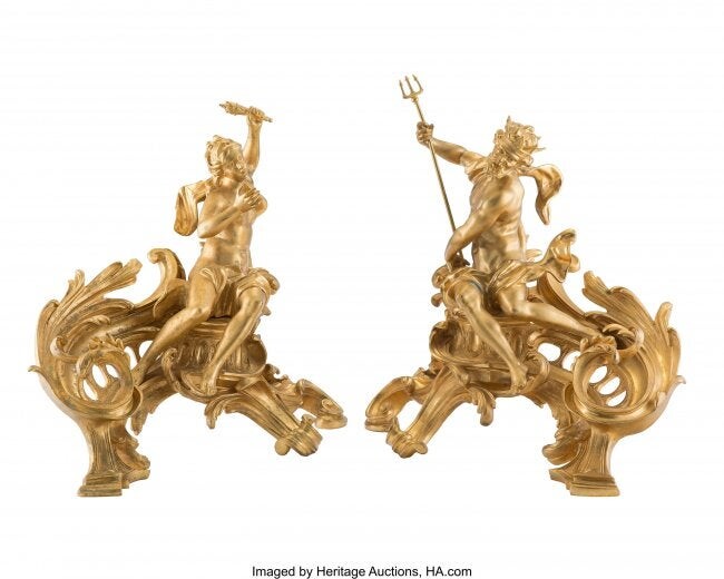 61079: A Pair of French Louis XV-Style Gilt Bronze Chen