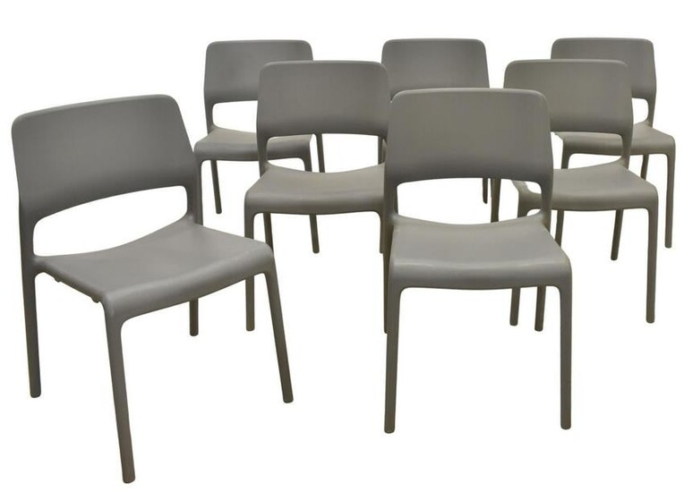 (7) DON CHADWICK KNOLL SPARK GREY STACKING CHAIRS