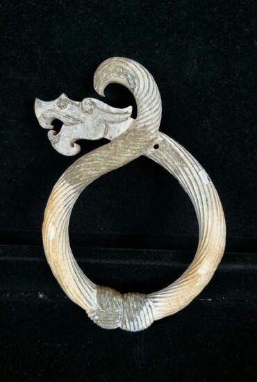 Archaic Carved Jade Dragon Ring