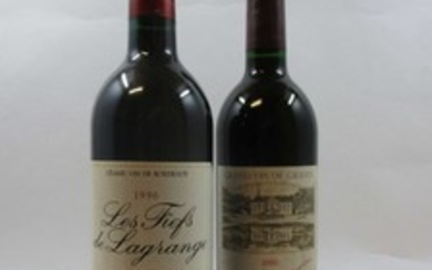12 bouteilles 7 bts : CHÂTEAU LA LOUVIERE 1990 Pessac Léognan (étiquettes fanées)