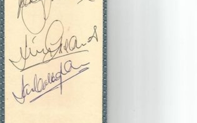 Bobby Moore, Jimmy Greaves, Ian Callaghan signed autograph album page, last page with hard backing. Good Condition. All...