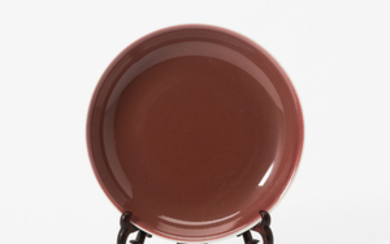 A Chinese copper-red-glazed dish