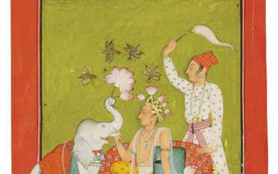 AN ILLUSTRATION TO A RAGAMALA SERIES: SHRI RAGA, CHAMBA OR BILASPUR, PUNJAB HILLS, NORTH INDIA, CIRCA 1690-1700