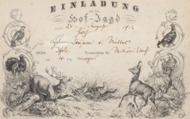 Imperial Austrian Court - an invitation to the 1912 Imperial and Royal Court Hunt in Bad Ischl