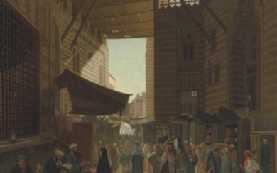 Louis Émile Pinel de Grandchamp (French, 1831-1894), At the Bazaar, Cairo