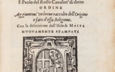 Ordine di Malta STATUTI DELLA RELIGIONE DE CAVALIERI GIEROSOLIMITANI TRADOTTI DI LATINO IN LINGUA TOSCANA DAL R.F. PAOLO DEL ROSSO, 1567