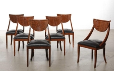 A set of six Art Deco style dining chairs